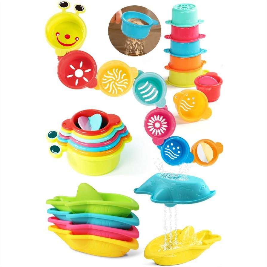Baby Products For Bathing - Baby Bath Toys 11 PCS Stacking