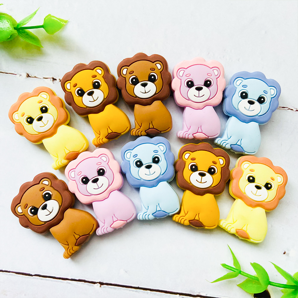 Baby Products Photos - 10pcs Silicone Teether Beads Lion Baby