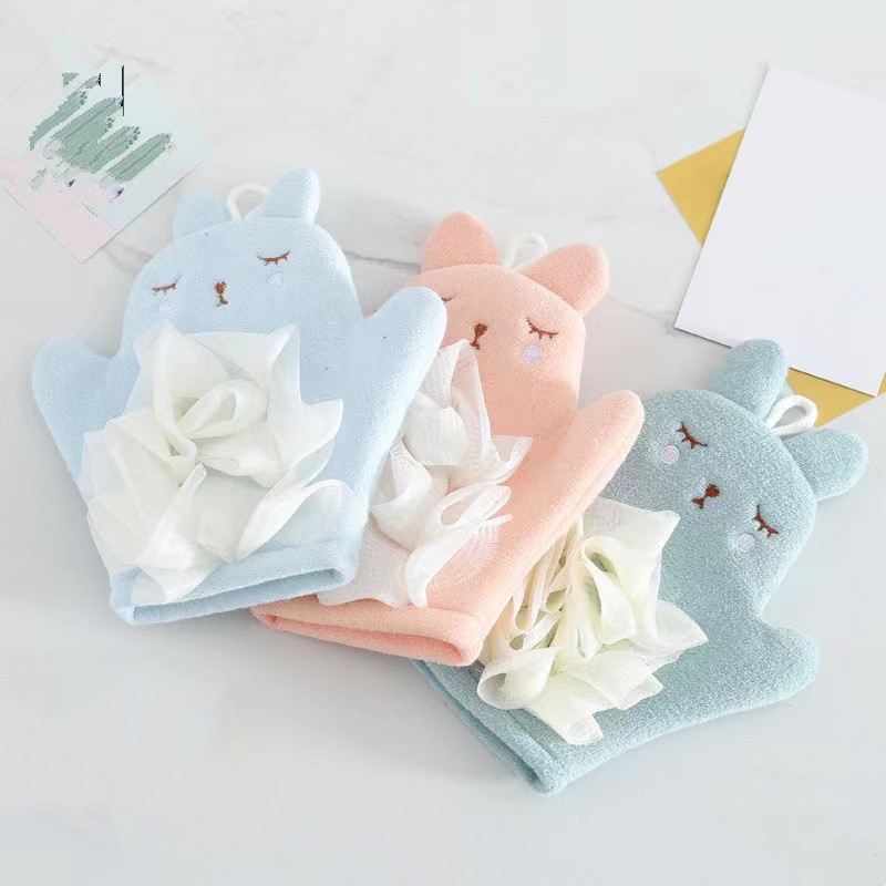 Baby Products For Bathing - Cartoon Baby Bath Gloves Cotton Bath