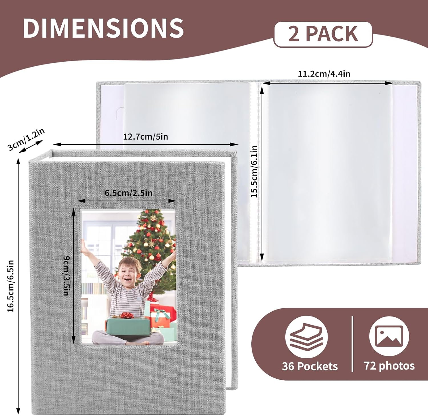2 Pack Photo Album 4x6 Linen C - Baby Products Photos avis et prix