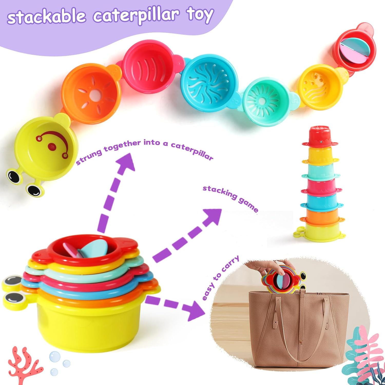 Baby Bath Toys 11 PCS Stacking - Baby Products For Bathing avis et prix