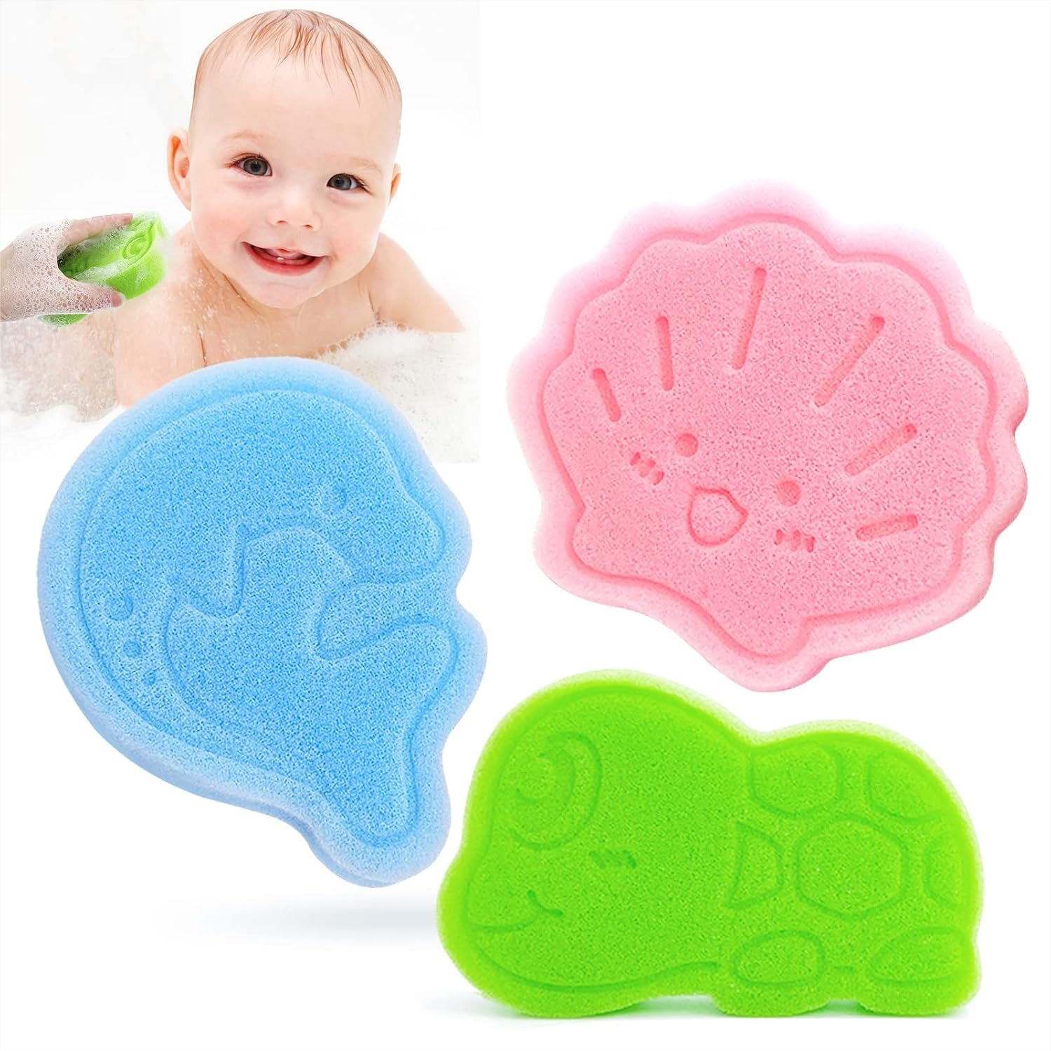 Baby Bath Sponge Set 3Pcs Cute - Baby Products For Bathing avis et prix