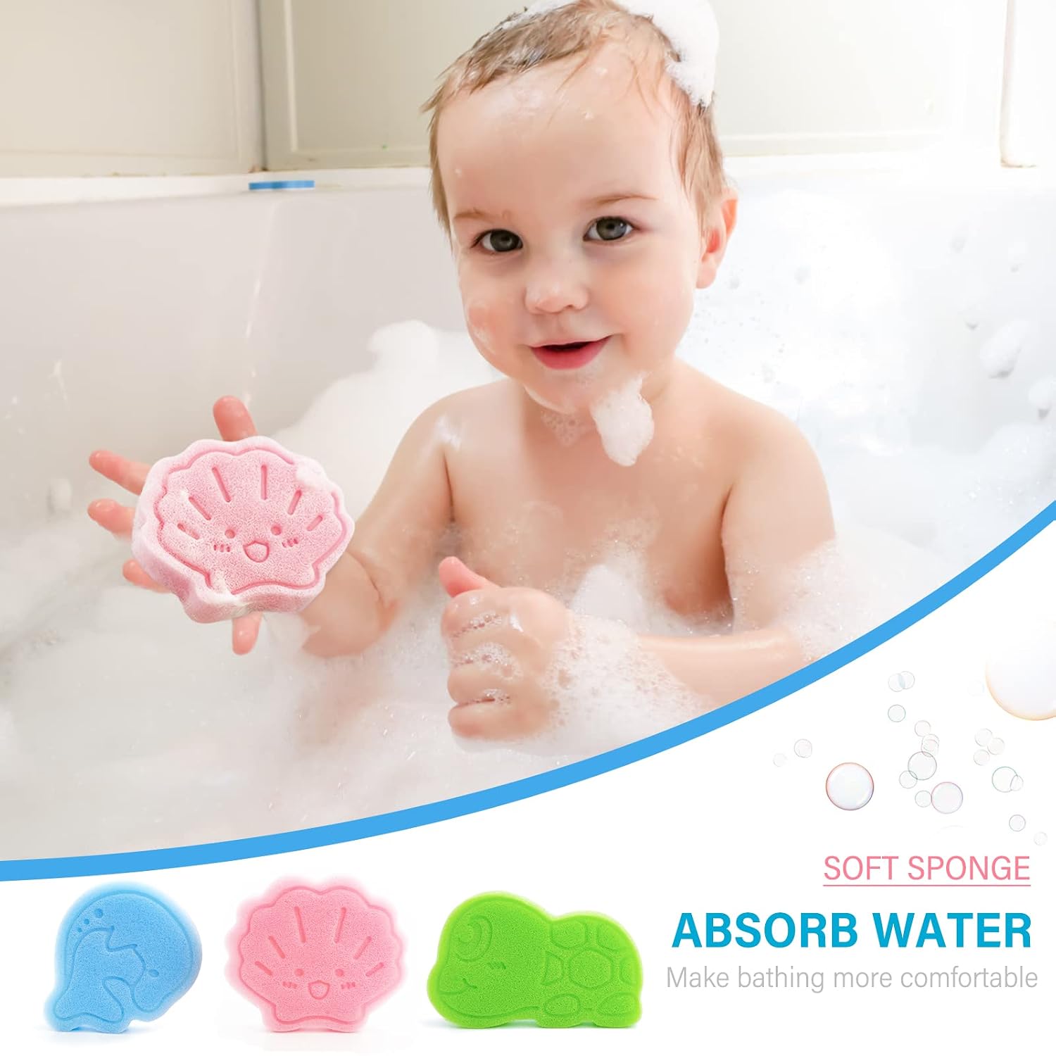 Baby Bath Sponge Set 3Pcs Cute - Baby Products For Bathing avis et prix