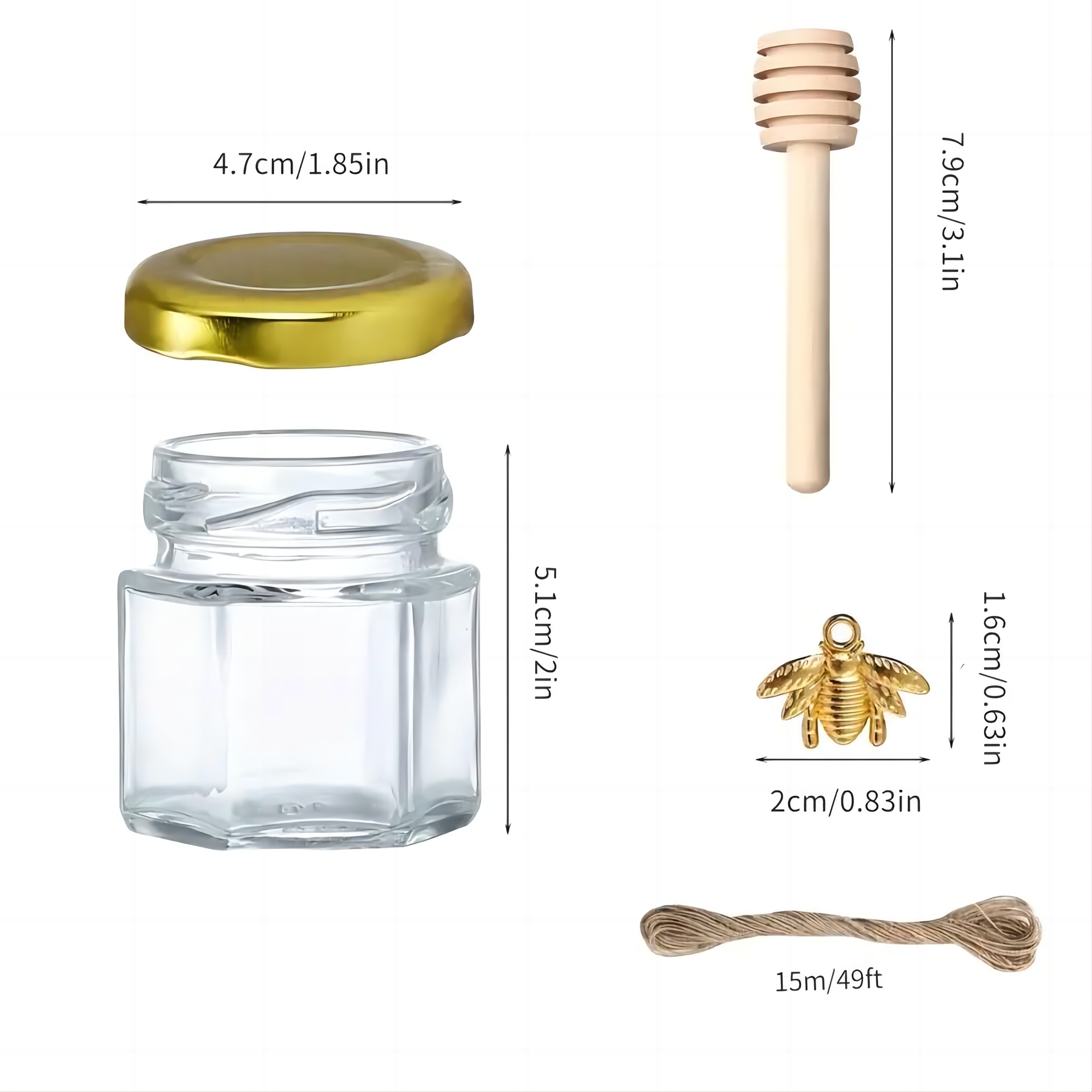 1.5 Oz Hexagon Mini Glass Hone - Baby Food Storage Jar avis et prix