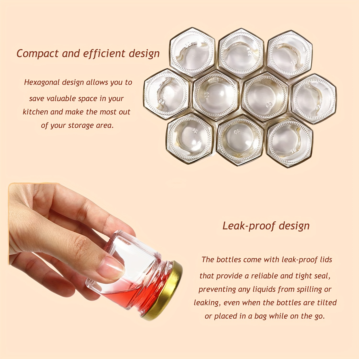 1.5 Oz Hexagon Mini Glass Hone - Baby Food Storage Jar avis et prix